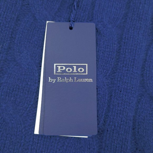 NEW $498 Polo Ralph Lauren The Iconic Cable-Knit Cashmere Sweater!  Royal Blue - Picture 5 of 6